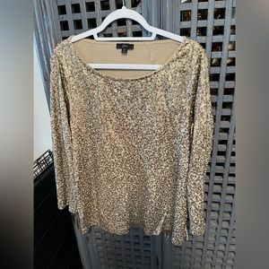 J Crew Long Sleeve Sequins Top, Size XL